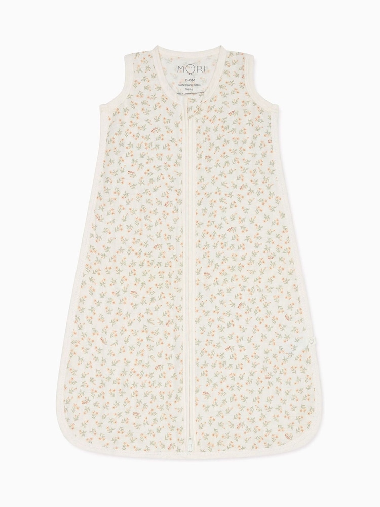MORI Floral 100% Cotton Muslin 0.5 TOG Front Opening Sleeping Bag - Image 1 of 3