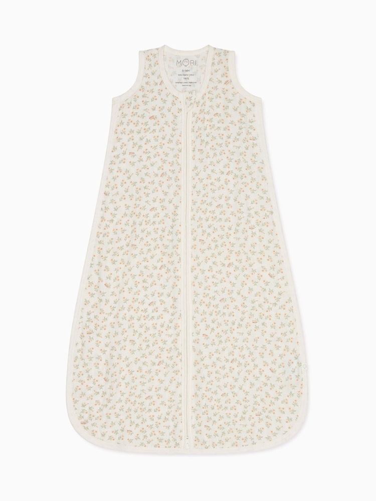 MORI Floral 100% Cotton Muslin 0.5 TOG Front Opening Sleeping Bag - Image 2 of 3