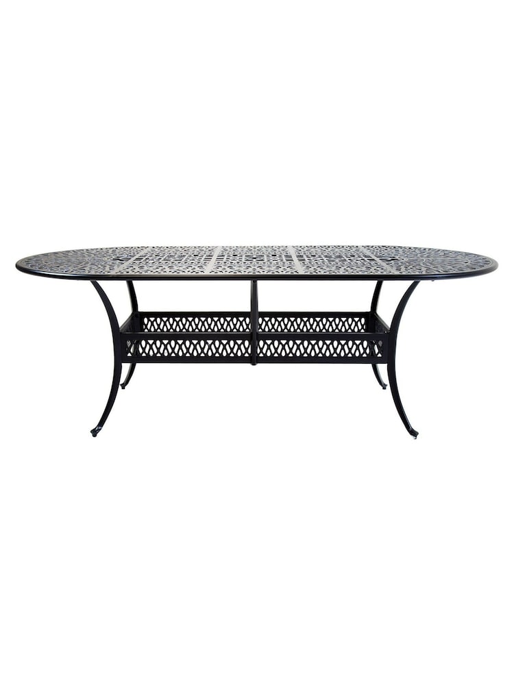 Charles Bentley 7 Piece Black Cast Aluminium Garden Bistro Set - Image 2 of 5