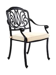 Charles Bentley 7 Piece Black Cast Aluminium Garden Bistro Set - Image 3 of 5