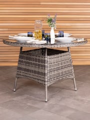 Charles Bentley Grey Rattan 4 Seater Garden Dining Table - Image 1 of 5