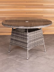 Charles Bentley Grey Rattan 4 Seater Garden Dining Table - Image 2 of 5