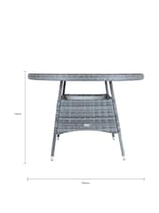Charles Bentley Grey Rattan 4 Seater Garden Dining Table - Image 5 of 5