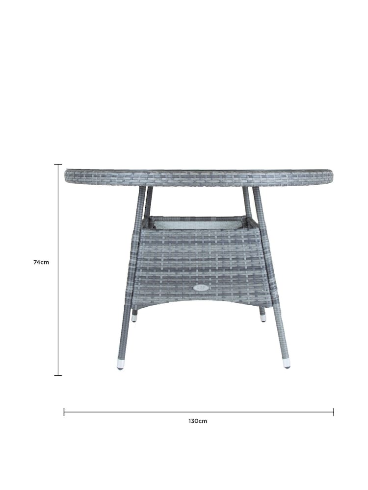 Charles Bentley Grey Rattan 4 Seater Garden Dining Table - Image 5 of 5
