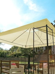 Charles Bentley Cream Steel Art Garden Gazebo - Image 2 of 3