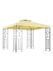 Charles Bentley Cream Steel Art Garden Gazebo - Image 3 of 3