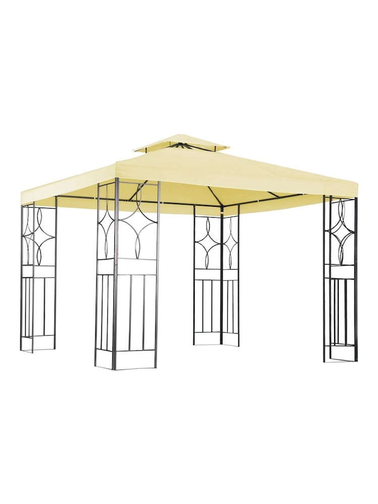 Charles Bentley Cream Steel Art Garden Gazebo - Image 3 of 3