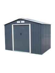Charles Bentley Grey 8ft x 6ft Metal Garden Shed - Image 2 of 3