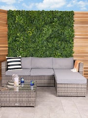Charles Bentley Grey 3 Piece Rattan Lounge Sofa With Garden Table - Image 1 of 5