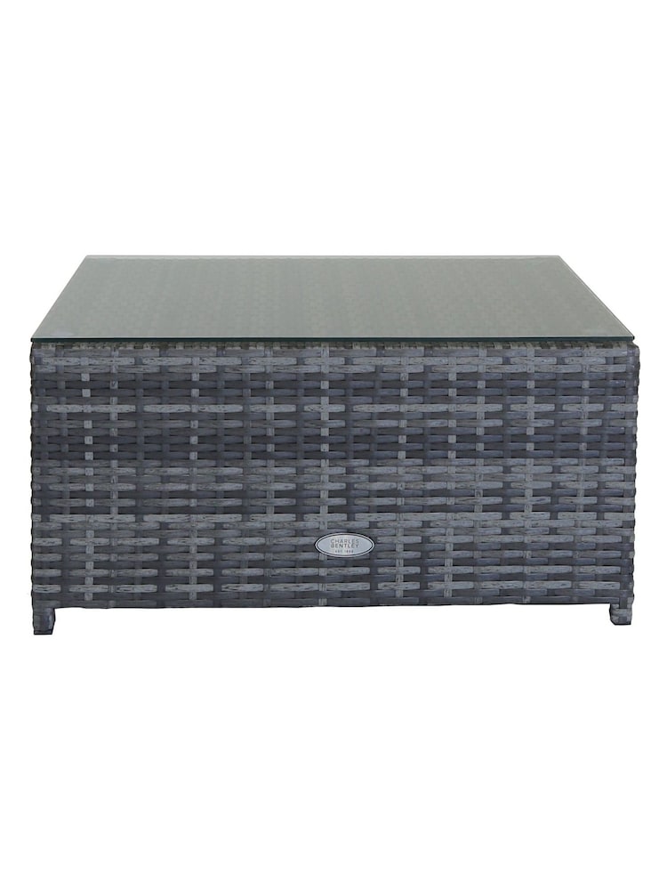 Charles Bentley Grey 3 Piece Rattan Lounge Sofa With Garden Table - Image 5 of 5