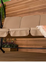Charles Bentley Beige Premium 3 Seater Garden Swing - Image 2 of 6