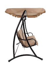 Charles Bentley Beige Premium 3 Seater Garden Swing - Image 5 of 6