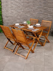 Charles Bentley Natural Wood Acacia Rectangular Garden Dining Table - Image 1 of 6
