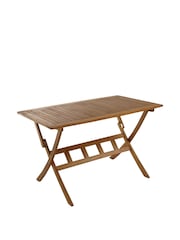 Charles Bentley Natural Wood Acacia Rectangular Garden Dining Table - Image 3 of 6
