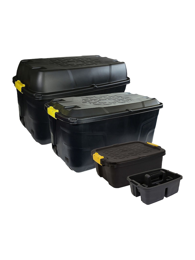 Charles Bentley Black Heavy Duty Garden Storage Box Bundle - Image 1 of 1
