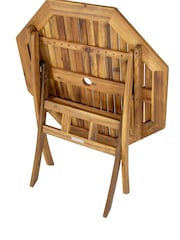 Charles Bentley Natural Wood Acacia Octagonal Foldable Garden Table - Image 4 of 4