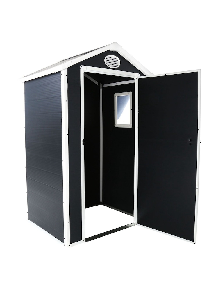 Charles Bentley Grey 4.4ft x 3.3ft Plastic Garden Shed - Image 6 of 6