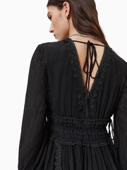 AllSaints Black Xanthe Long Sleeve Mini Dress - Image 7 of 7