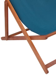 Charles Bentley Teal Double Wooden Garden Deck Chair - Image 4 of 4