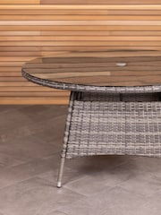 Charles Bentley Grey Rattan 6 Seater Garden Dining Table - Image 2 of 4