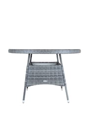 Charles Bentley Grey Rattan 6 Seater Garden Dining Table - Image 3 of 4