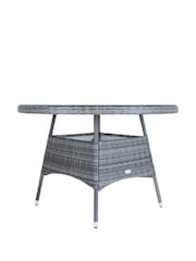 Charles Bentley Grey Rattan 6 Seater Garden Dining Table - Image 4 of 4