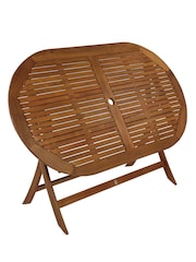 Charles Bentley Natural Wood Acacia Oval Folding Garden Dining Table - Image 3 of 5