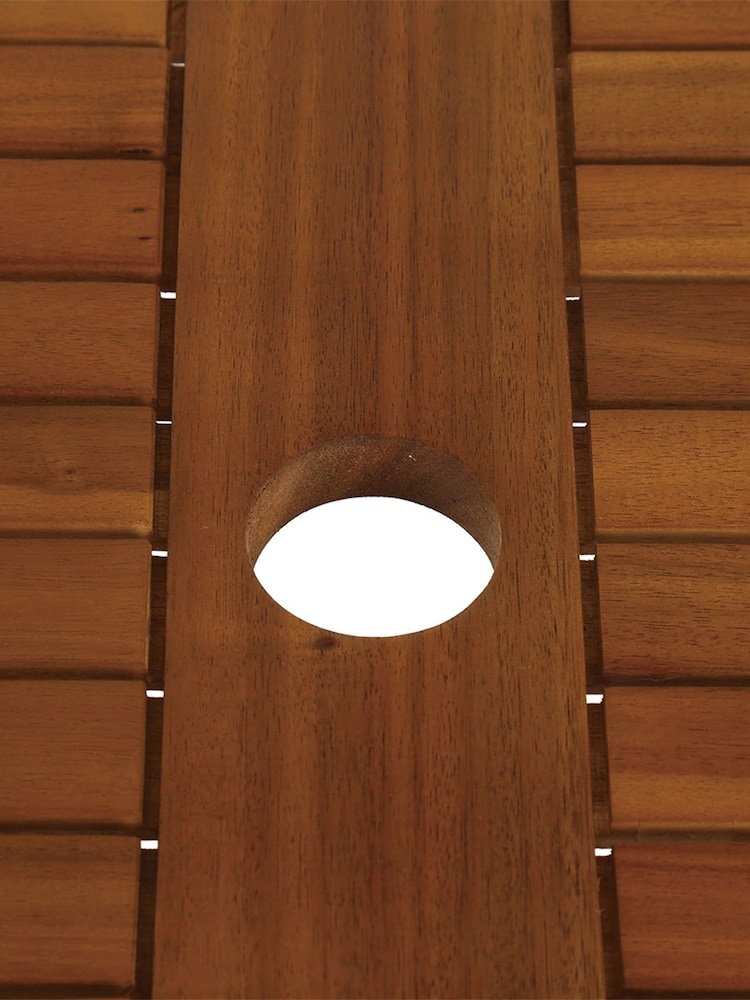 Charles Bentley Natural Wood Acacia Oval Folding Garden Dining Table - Image 5 of 5