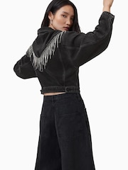 AllSaints Black Marlene Embroidery Jacket - Image 2 of 8