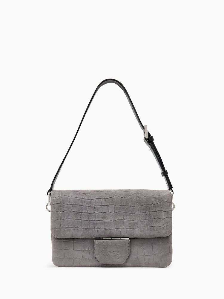 AllSaints Grey Ondine Shoulder Bag - Image 1 of 6