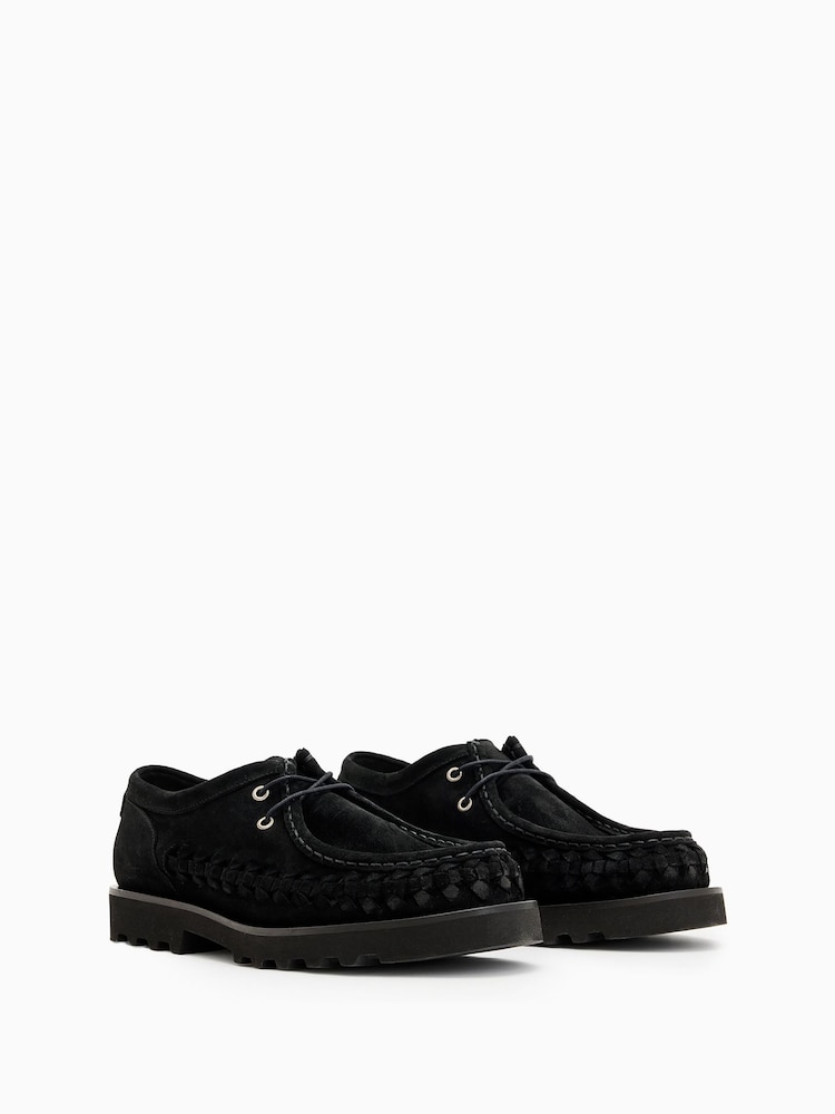 AllSaints Black Skiff Woven Shoes - Image 2 of 4