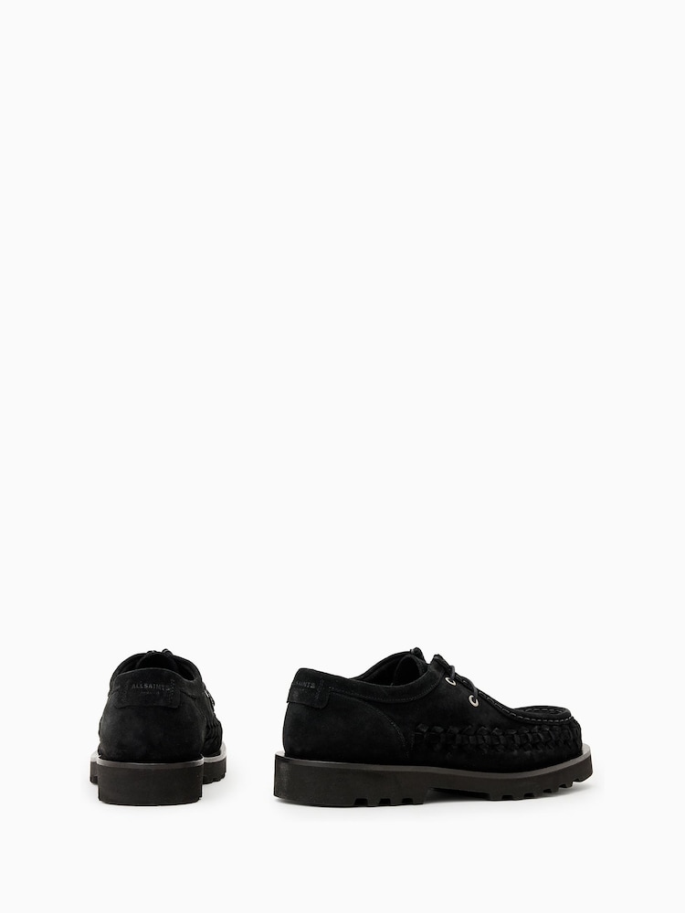 AllSaints Black Skiff Woven Shoes - Image 3 of 4