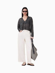 AllSaints Grey Kaito V-Neck Jumper - Image 1 of 7