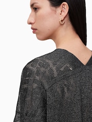 AllSaints Grey Kaito V-Neck Jumper - Image 6 of 7
