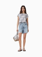 AllSaints Blue Anna 100% Organic Cotton T-Shirt - Image 1 of 6