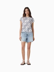 AllSaints Blue Anna 100% Organic Cotton T-Shirt - Image 2 of 6
