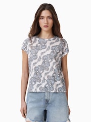AllSaints Blue Anna 100% Organic Cotton T-Shirt - Image 3 of 6