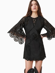 AllSaints Black 100% Cotton Luci Dress - Image 2 of 7