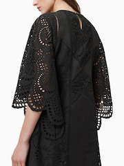 AllSaints Black 100% Cotton Luci Dress - Image 3 of 7