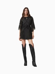 AllSaints Black 100% Cotton Luci Dress - Image 4 of 7