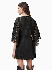 AllSaints Black 100% Cotton Luci Dress - Image 6 of 7