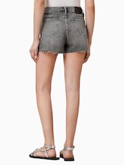 AllSaints Grey Tate Denim Shorts - Image 6 of 8