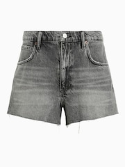 AllSaints Grey Tate Denim Shorts - Image 8 of 8
