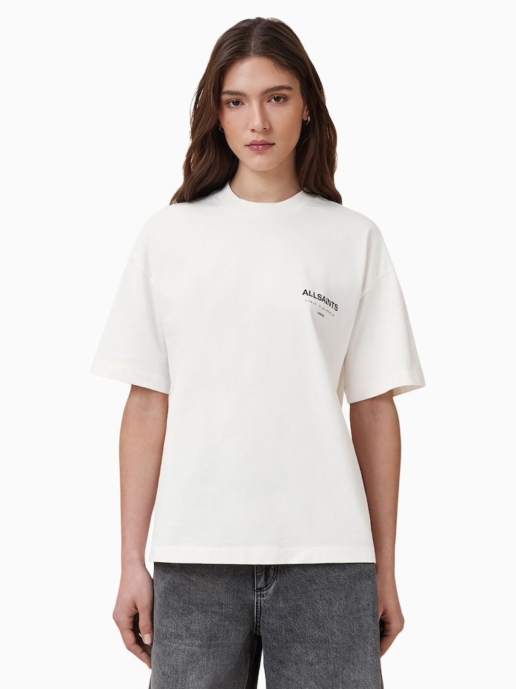 AllSaints White Underground Etta 100% Organic Cotton T-Shirt - Image 1 of 7