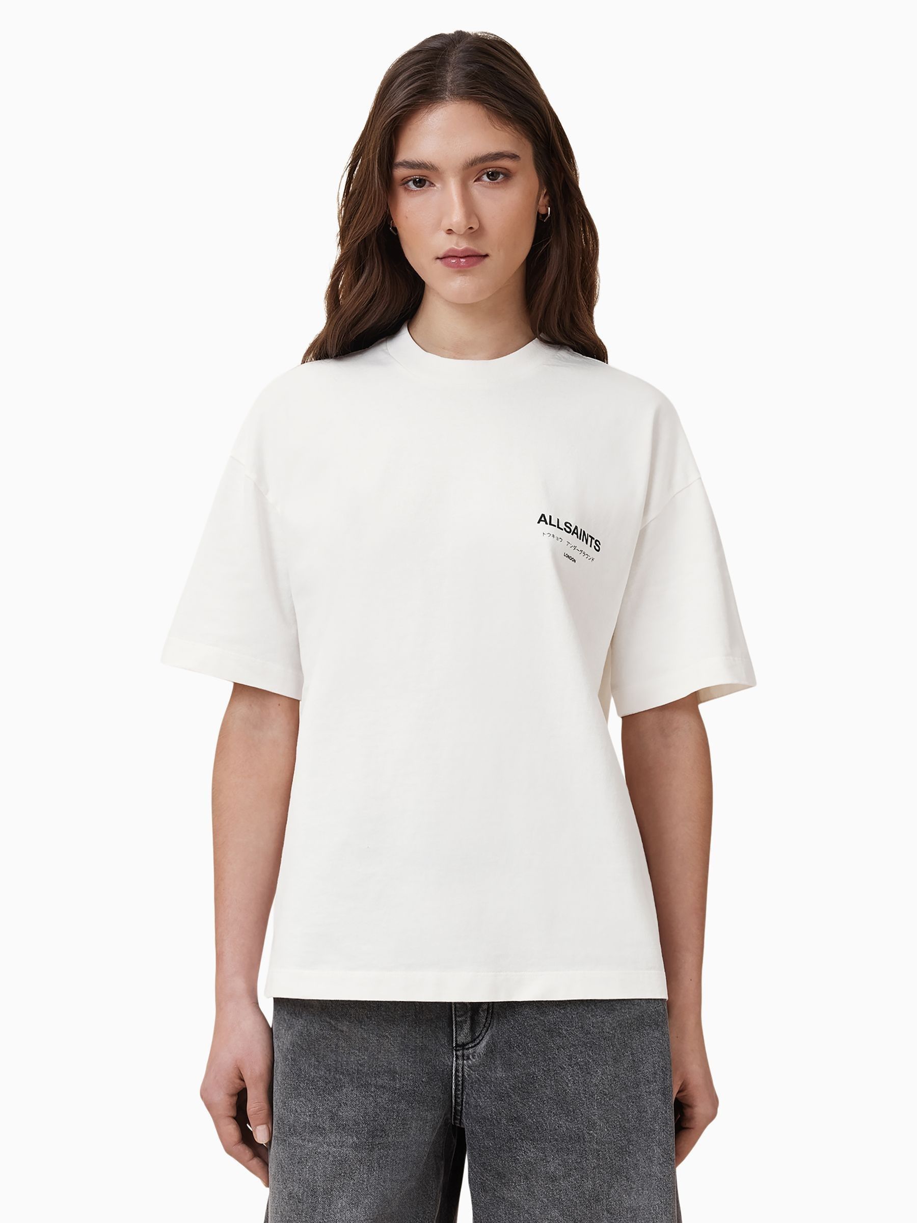 Buy AllSaints White Underground Etta Cotton T-Shirt from the Next UK ...