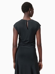 AllSaints Black Annalie Top - Image 8 of 9