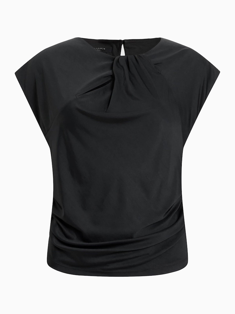 AllSaints Black Annalie Top - Image 9 of 9