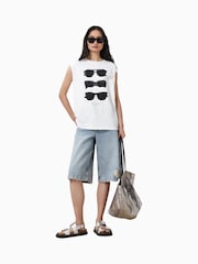 AllSaints White Sunnies Brooke 100% Organic Cotton Tank - Image 1 of 6