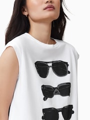 AllSaints White Sunnies Brooke 100% Organic Cotton Tank - Image 2 of 6