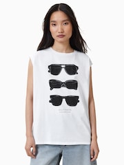 AllSaints White Sunnies Brooke 100% Organic Cotton Tank - Image 3 of 6